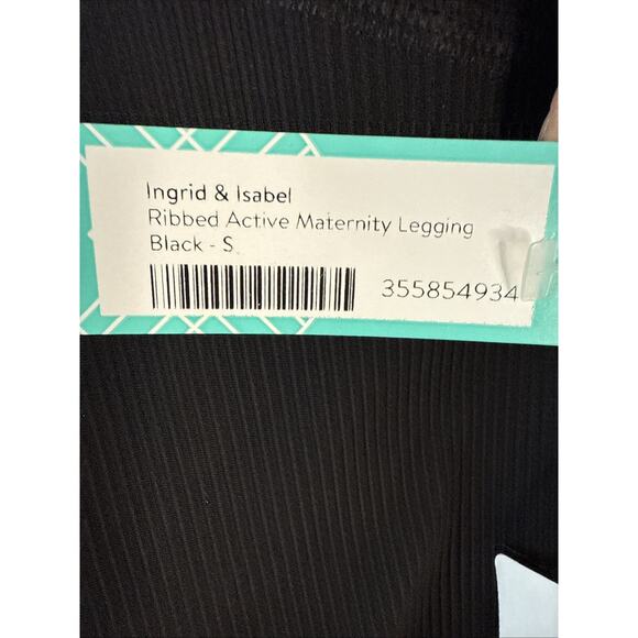 Ingrid + Isabel Ribbed Active Maternity Leggings, Small, Black - Picture 5 of 5